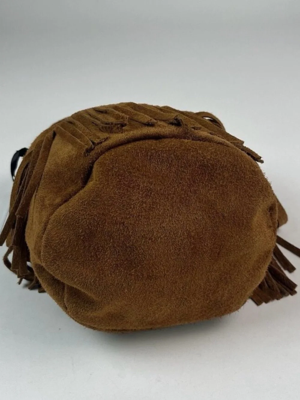 NWT Marlon Italy Suede Leather Fringe Hobo Bag Brown Western Cowgirl Festival